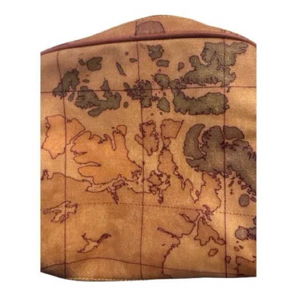 Alviero Martini Tan Map Print Shoulder Bag - Picture 10 of 12
